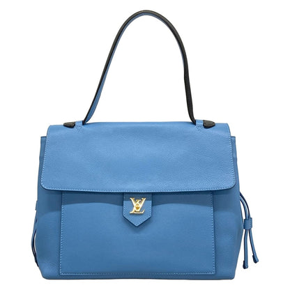 Louis Vuitton Handbag Lockme Light Blue Black Leather