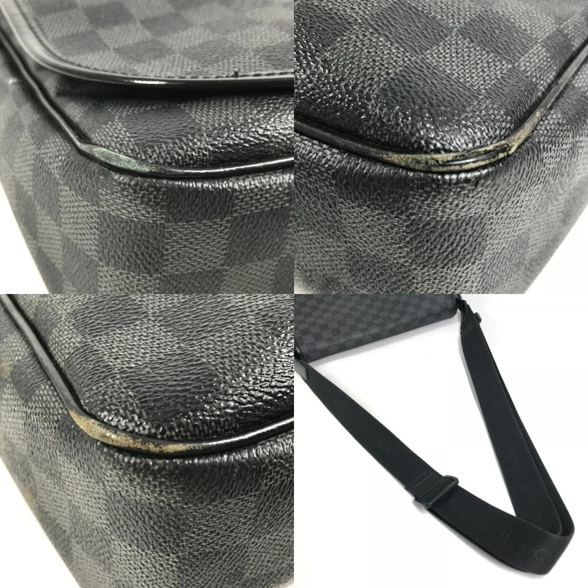 Louis Vuitton Shoulder Bag Daniel GM Damier Graphite Canvas Black — view 7