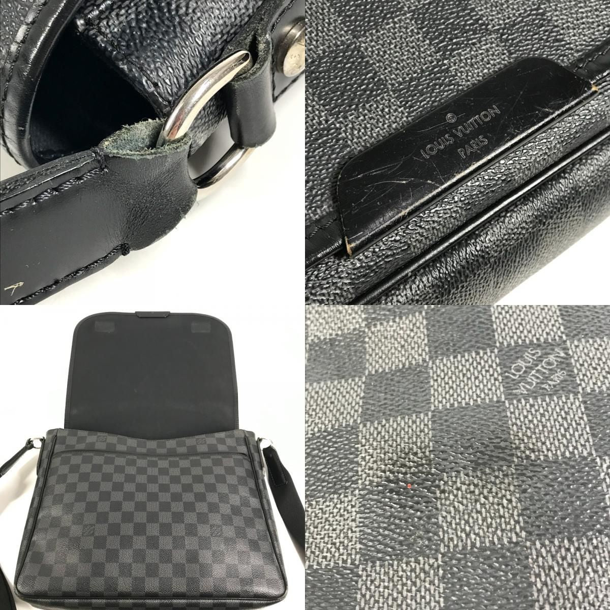 Louis Vuitton Shoulder Bag Daniel GM Damier Graphite Canvas Black — view 8