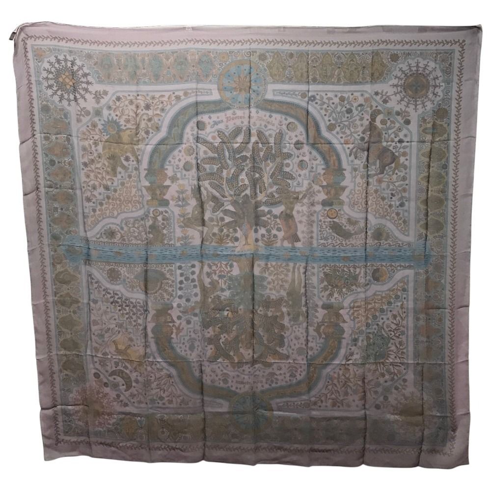 Hermes Scarf Carre 140 Silk Purple