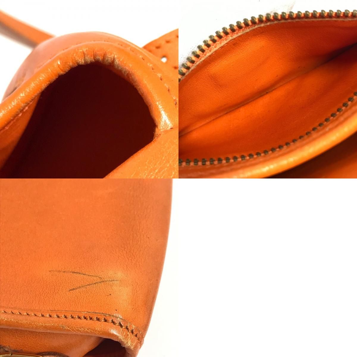 Hermes Shoulder Bag Bardo Golf Mini Leather Orange — view 9
