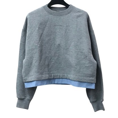 Gucci Sweatshirt Logo Long Sleeve Cotton Gray