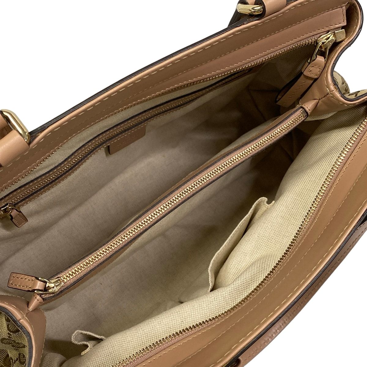 Gucci Handbag GG Pattern Mayfair Dark Brown Beige Leather — view 7