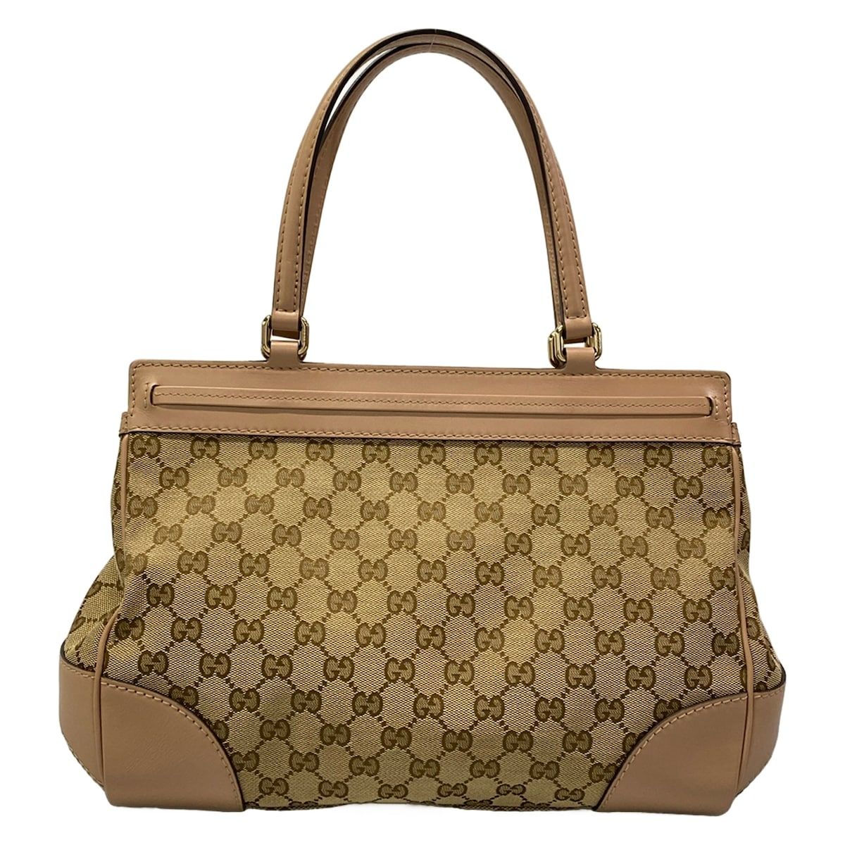 Gucci Handbag GG Pattern Mayfair Dark Brown Beige Leather — view 3