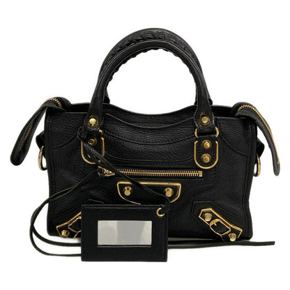 Balenciaga Handbag Classic Metallic Edge Mini City Black Leather