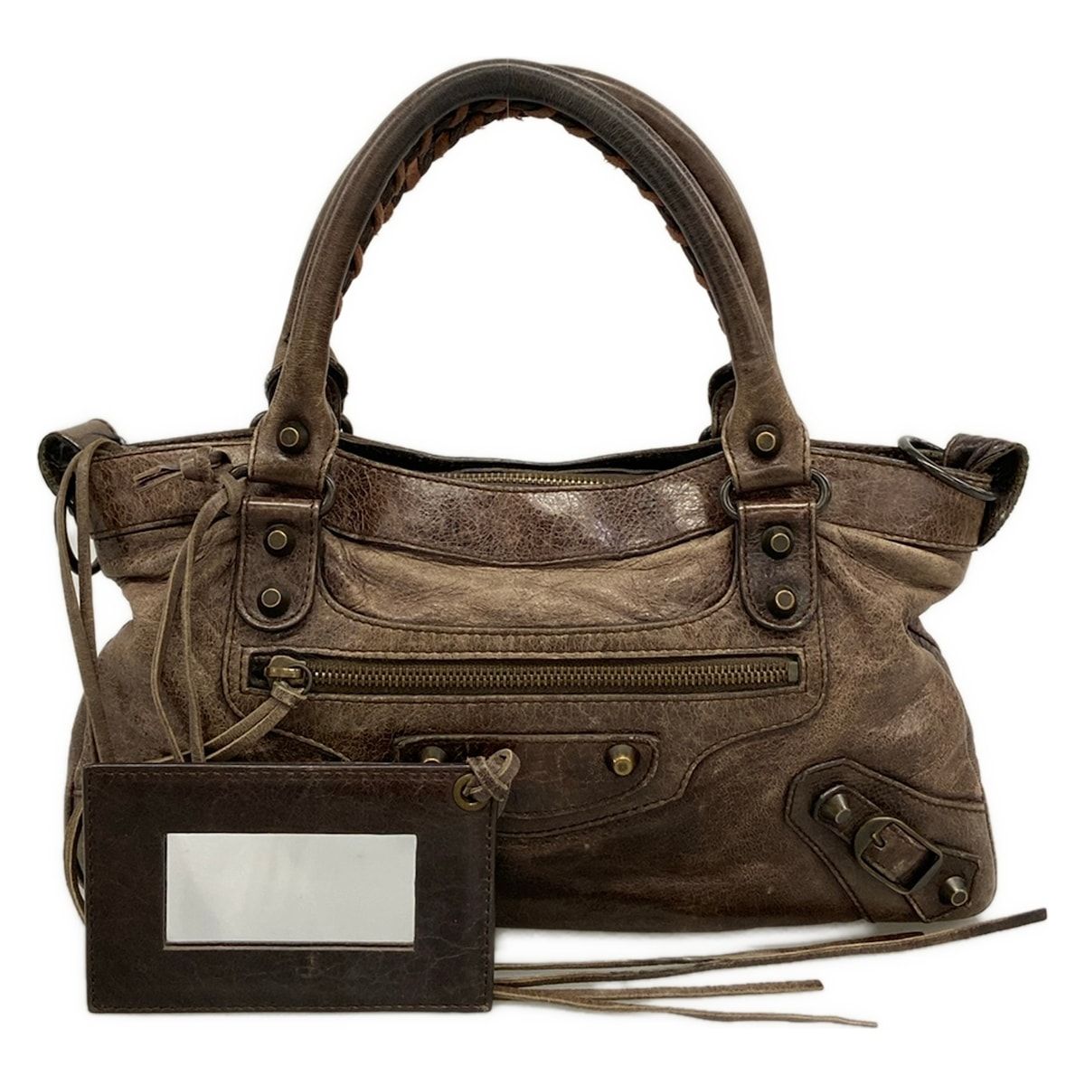 Balenciaga Handbag the Fast Dark Brown Leather