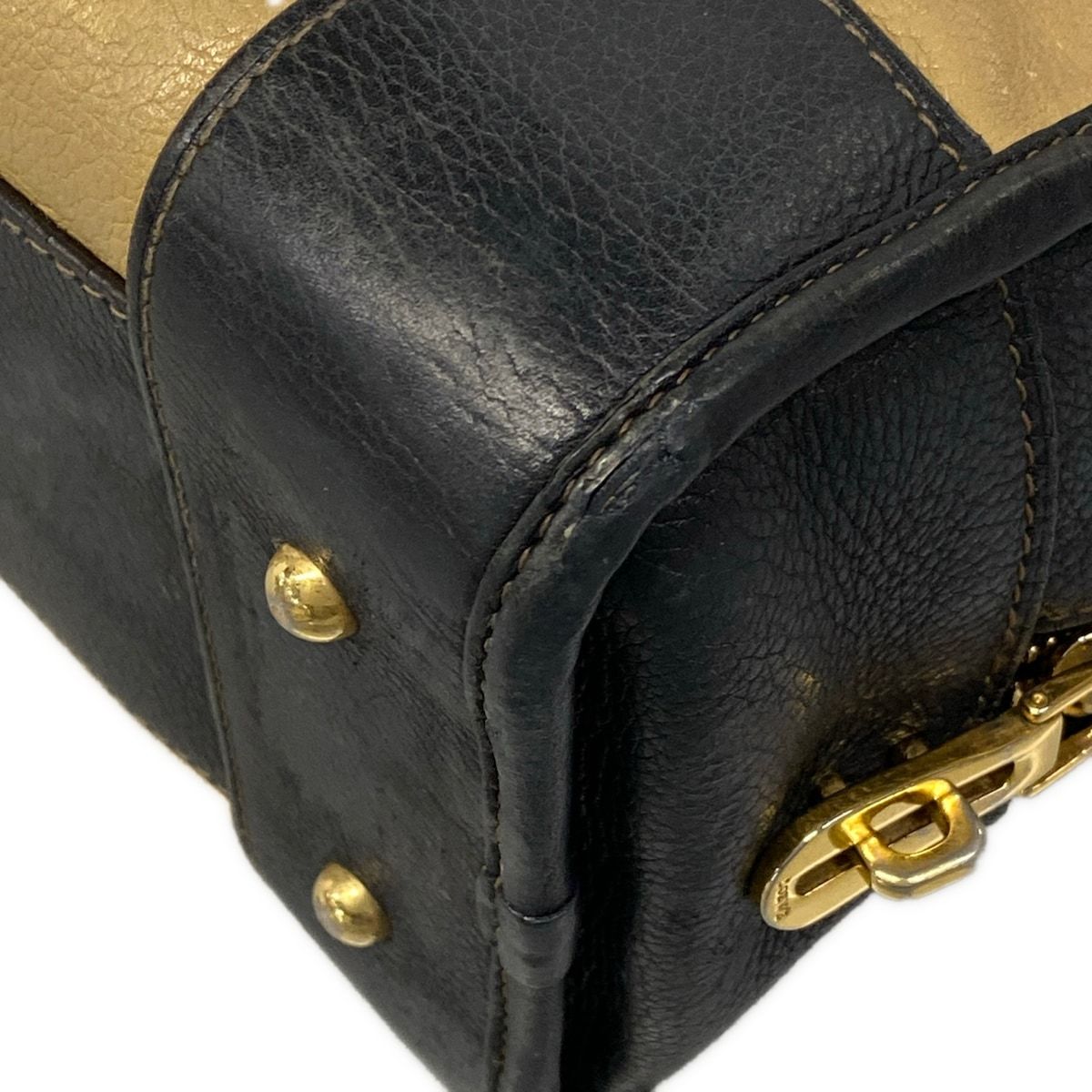 Loewe Handbag Amazona 28 Beige Black Dark Brown Leather — view 6