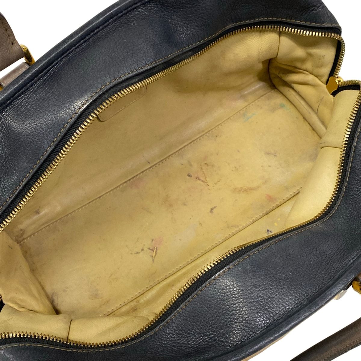 Loewe Handbag Amazona 28 Beige Black Dark Brown Leather — view 7