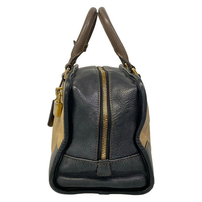 Loewe Handbag Amazona 28 Beige Black Dark Brown Leather — view 4