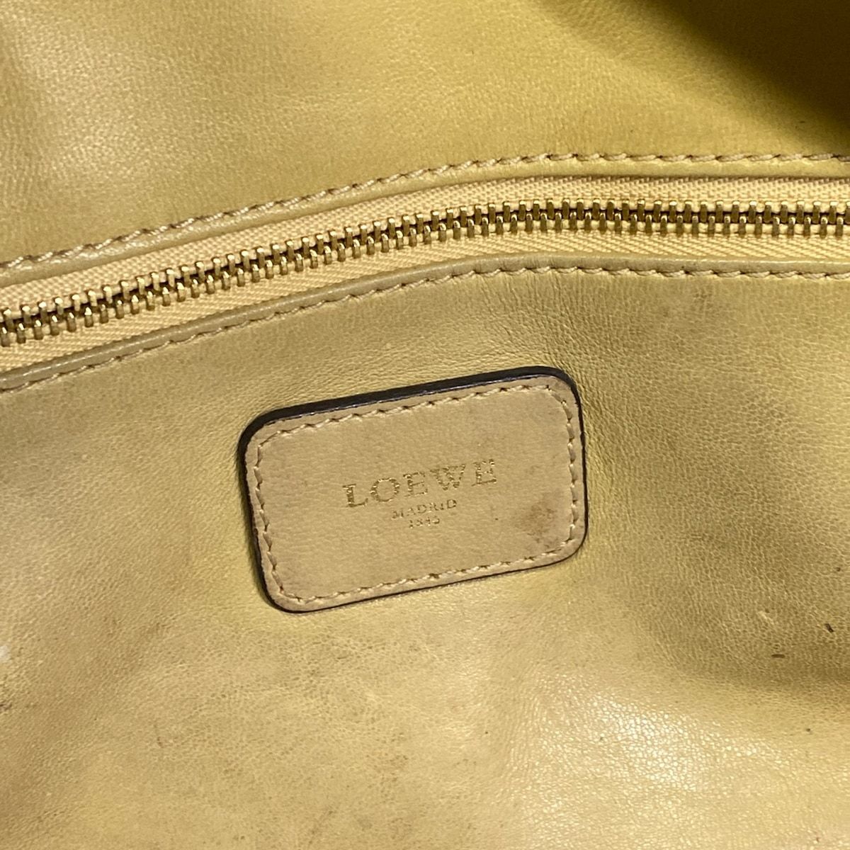 Loewe Handbag Amazona 28 Beige Black Dark Brown Leather — view 8