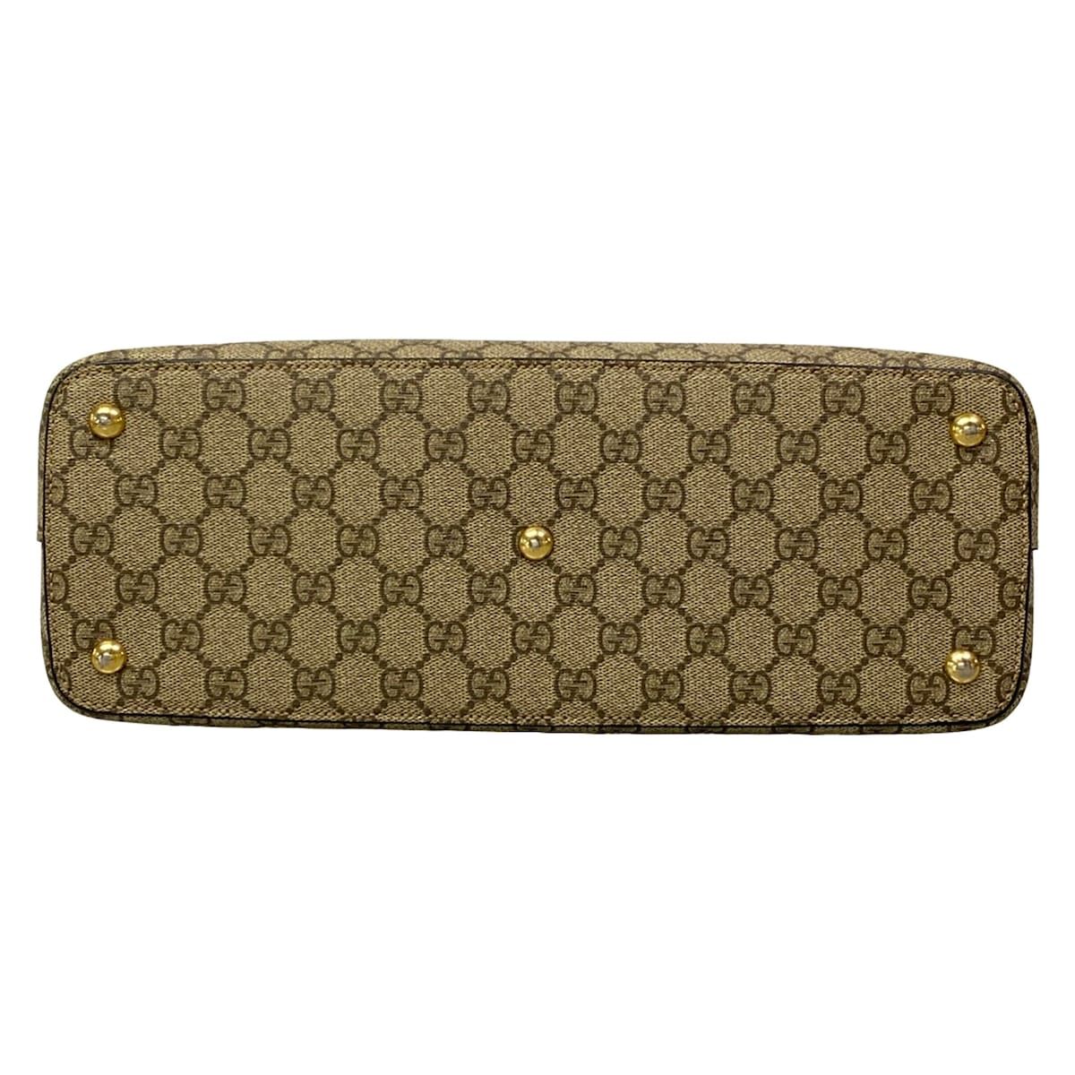 Gucci Handbag GG Plus Supreme Dark Brown Pink Multi Leather — view 5