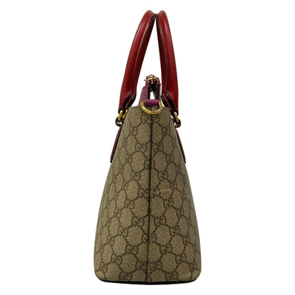Gucci Handbag GG Plus Supreme Dark Brown Pink Multi Leather — view 2