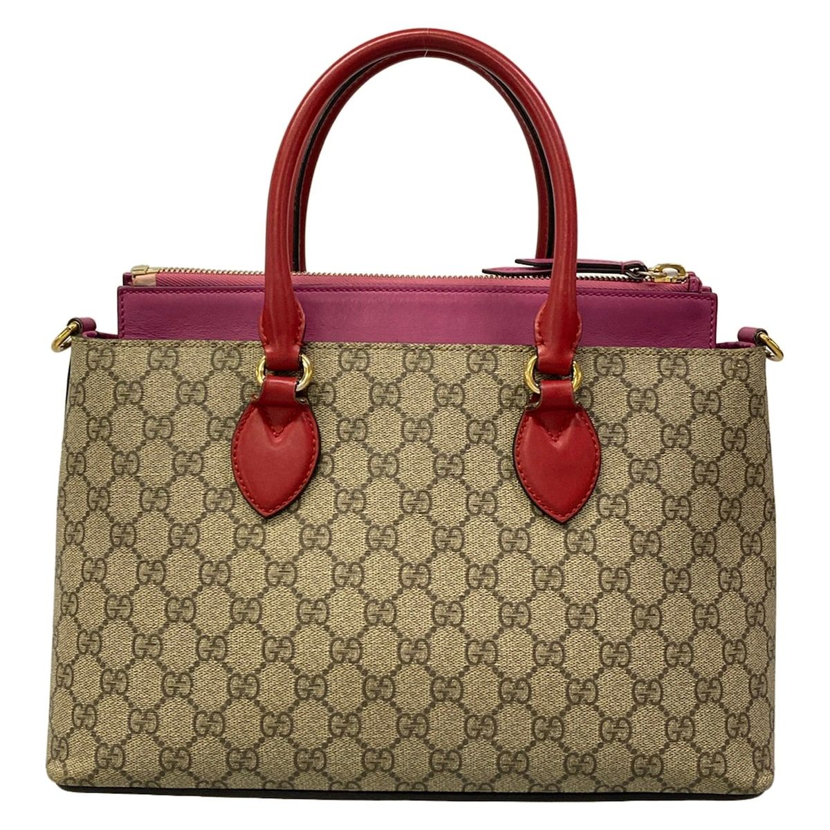 Gucci Handbag GG Plus Supreme Dark Brown Pink Multi Leather — view 3
