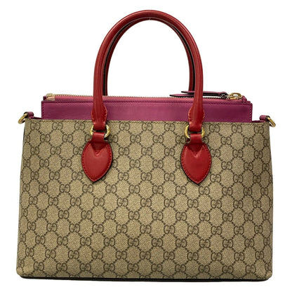 Gucci Handbag GG Plus Supreme Dark Brown Pink Multi Leather — view 3