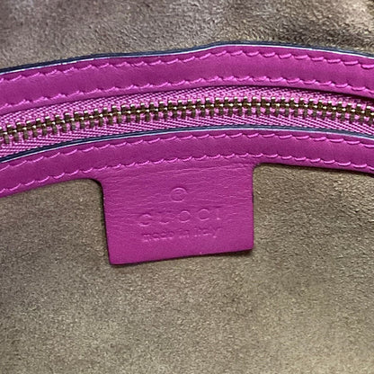 Gucci Handbag GG Plus Supreme Dark Brown Pink Multi Leather — view 9