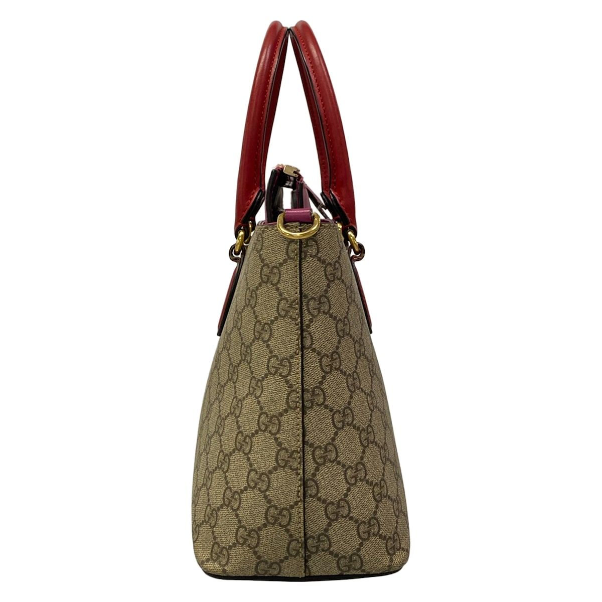 Gucci Handbag GG Plus Supreme Dark Brown Pink Multi Leather — view 4