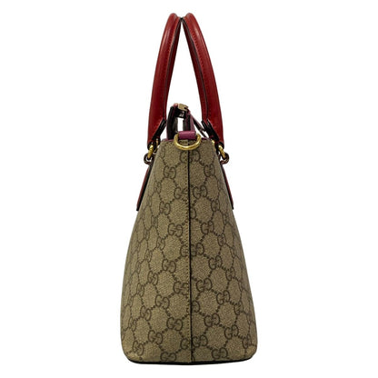 Gucci Handbag GG Plus Supreme Dark Brown Pink Multi Leather — view 4