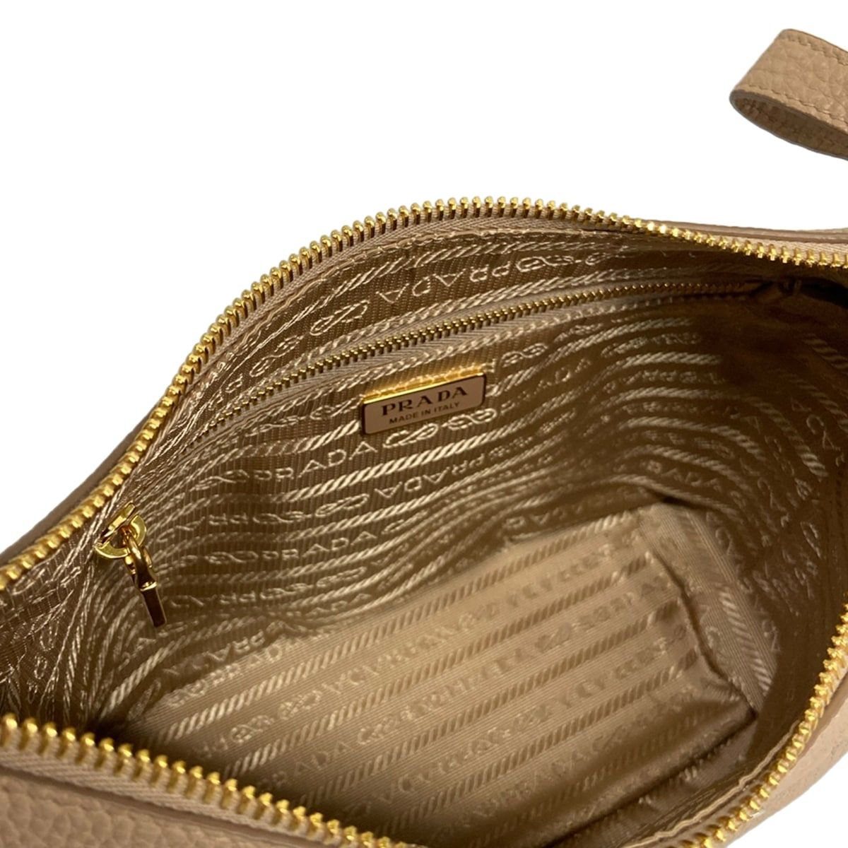 Prada Shoulder Bag Beige Leather — view 7