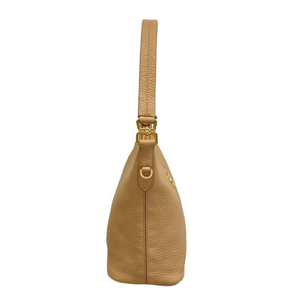 Prada Shoulder Bag Beige Leather — view 2