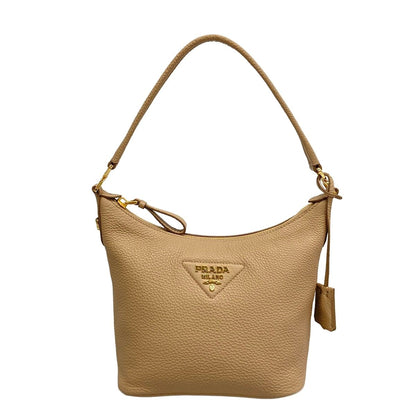 Prada Shoulder Bag Beige Leather