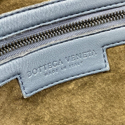 Bottega Veneta Handbag Intrecciato Blue Gray Leather — view 9