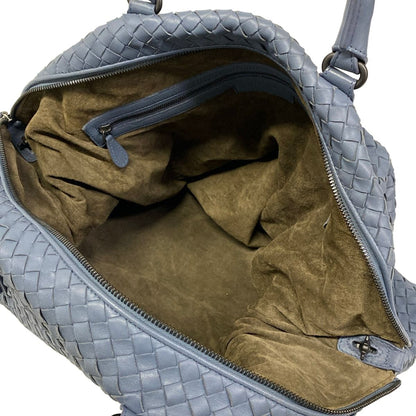 Bottega Veneta Handbag Intrecciato Blue Gray Leather — view 7