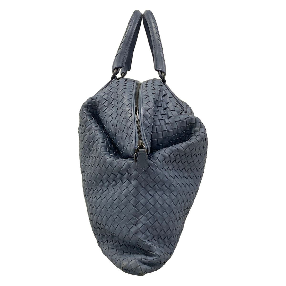 Bottega Veneta Handbag Intrecciato Blue Gray Leather — view 4