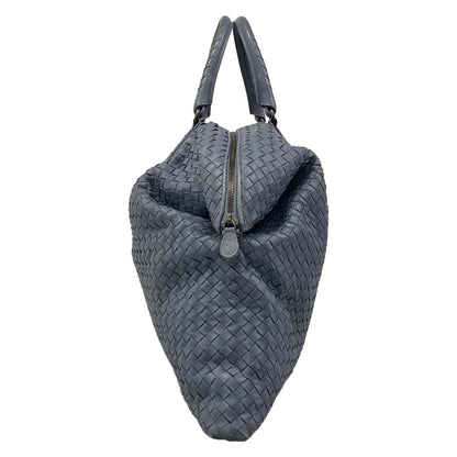 Bottega Veneta Handbag Intrecciato Blue Gray Leather — view 2