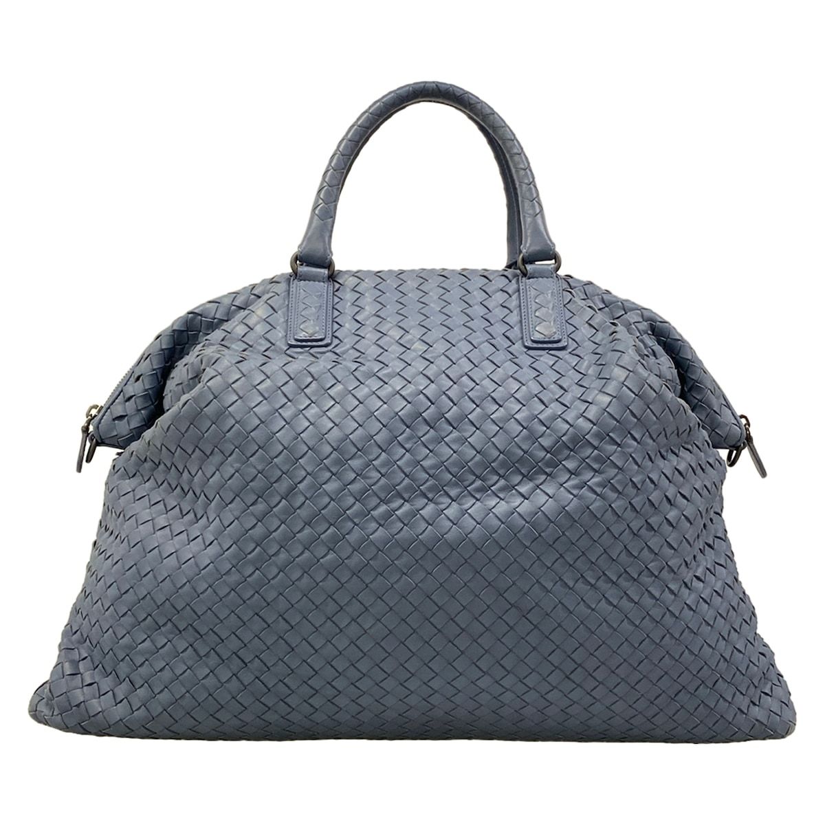 Bottega Veneta Handbag Intrecciato Blue Gray Leather — view 3