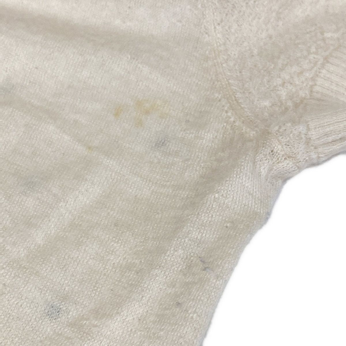 Chanel Short Sleeve Sweater 36 S Ivory Faux Pearl — view 5