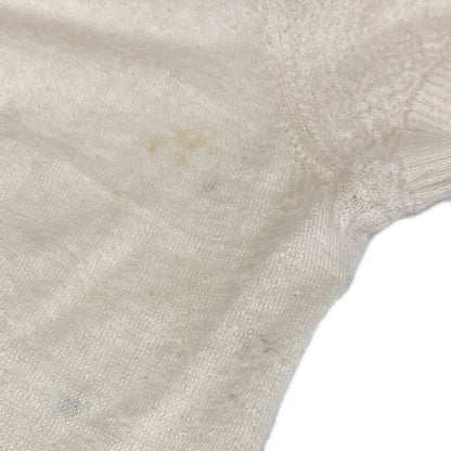 Chanel Short Sleeve Sweater 36 S Ivory Faux Pearl — view 5