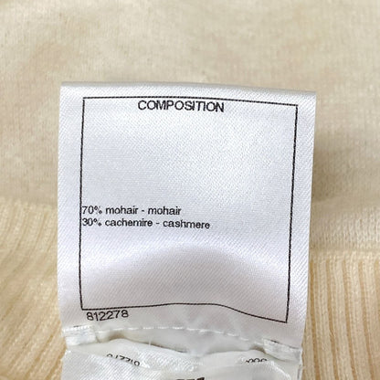 Chanel Short Sleeve Sweater 36 S Ivory Faux Pearl — view 4
