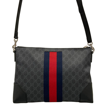 Gucci Shoulder Bag GG Supreme Canvas Dark Gray Black Multi Removable Strap — view 3