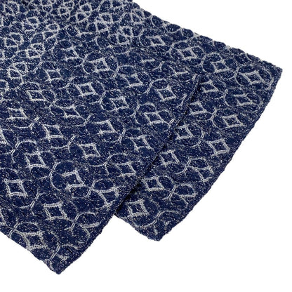 Chanel Dress 38 M Navy White Crew Neck Short Sleeve Knee Length Knit Lame Silk — view 5