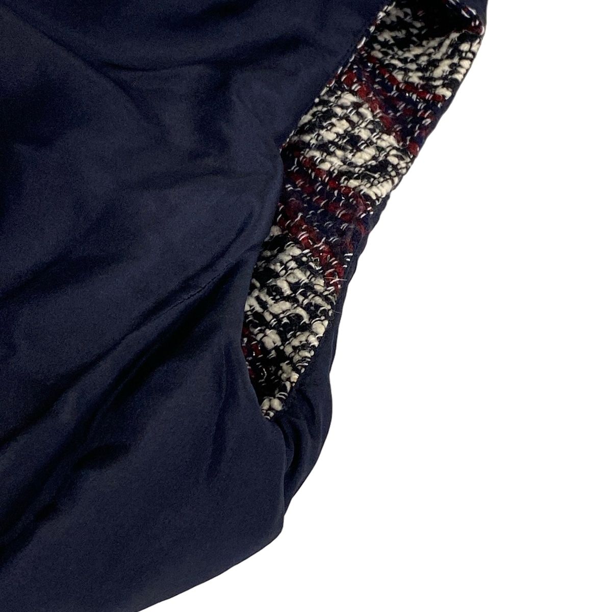 Chanel Dress 38 M Navy Red Multi Docking Lame Long Sleeve Knee Length Wool Silk — view 8