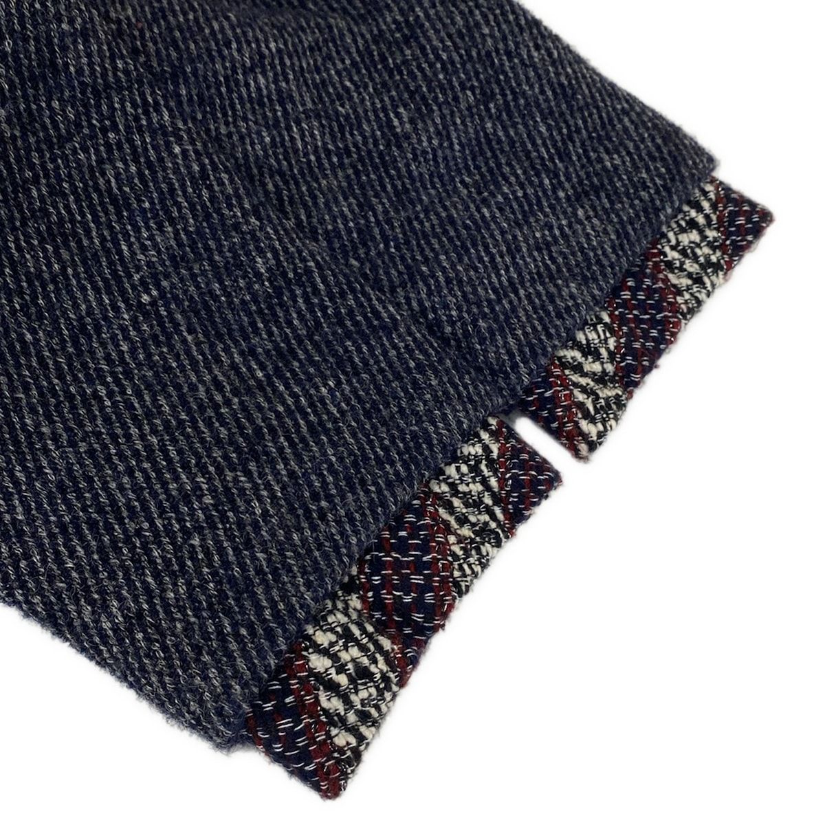 Chanel Dress 38 M Navy Red Multi Docking Lame Long Sleeve Knee Length Wool Silk — view 5