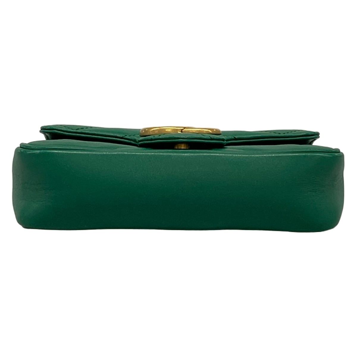Gucci Shoulder Bag GG Marmont Quilted Leather Super Green Chain — view 5