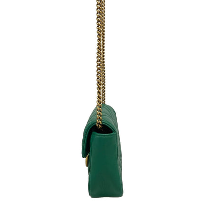 Gucci Shoulder Bag GG Marmont Quilted Leather Super Green Chain — view 4
