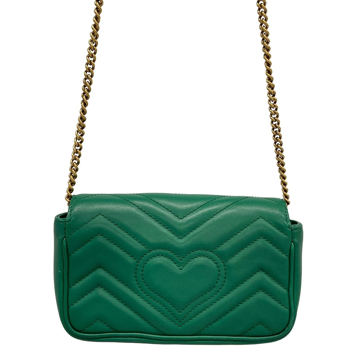 Gucci Shoulder Bag GG Marmont Quilted Leather Super Green Chain — view 3