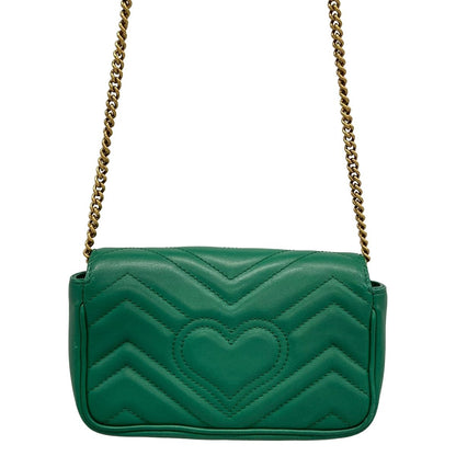 Gucci Shoulder Bag GG Marmont Quilted Leather Super Green Chain — view 3