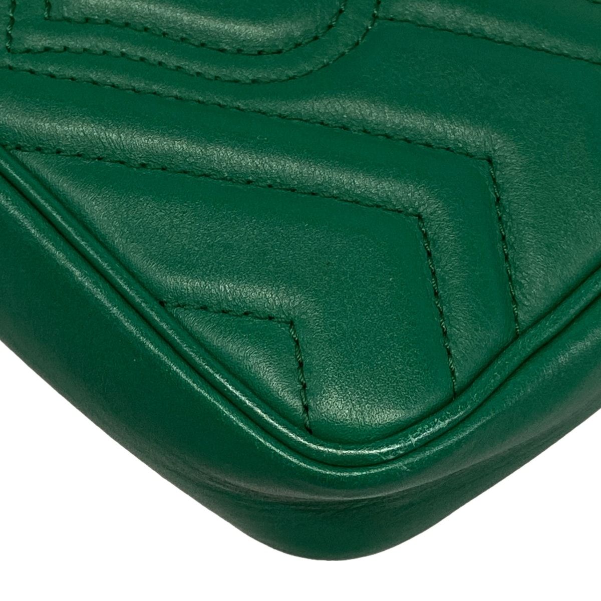 Gucci Shoulder Bag GG Marmont Quilted Leather Super Green Chain — view 6