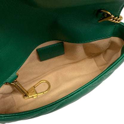 Gucci Shoulder Bag GG Marmont Quilted Leather Super Green Chain — view 7