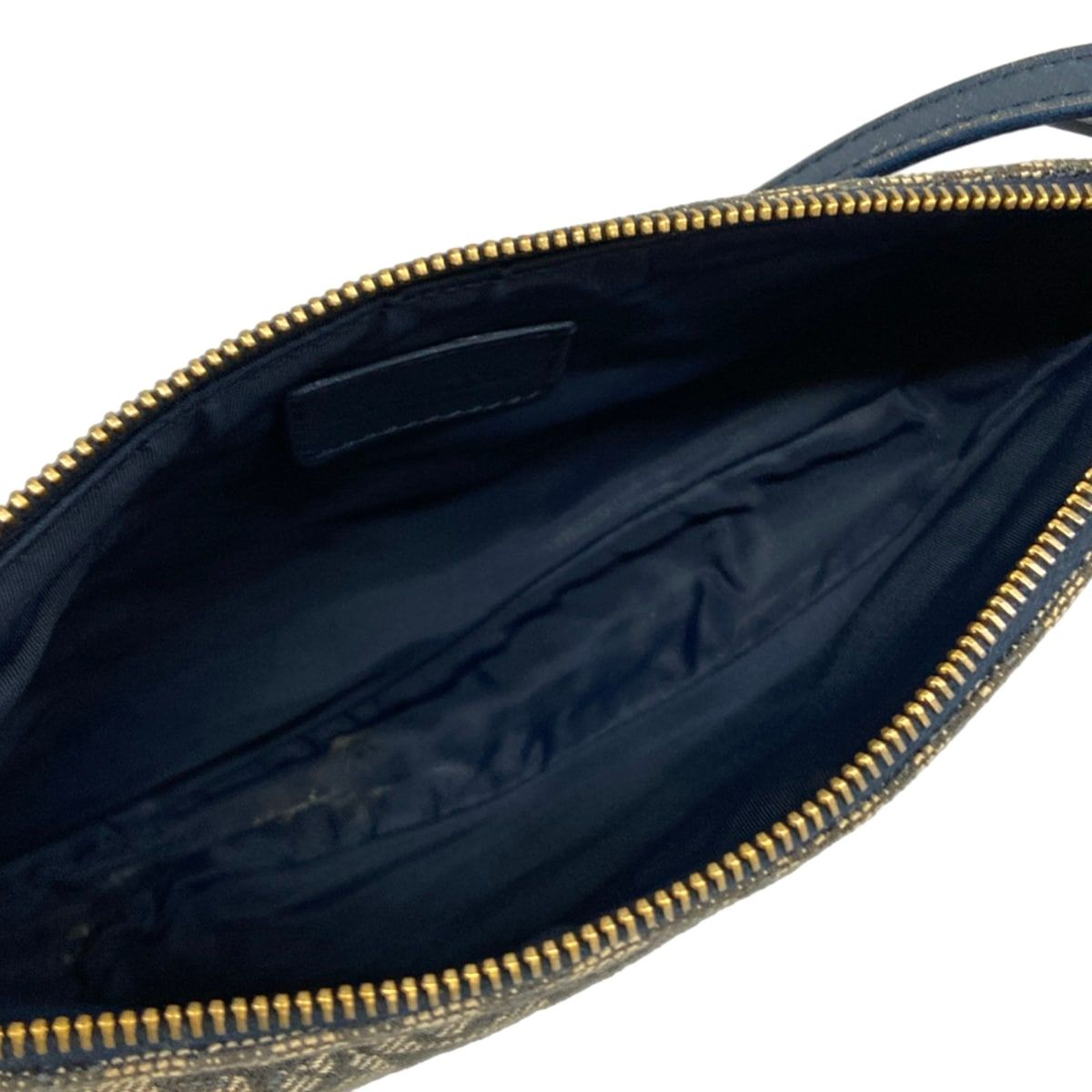 Dior Handbag Saddle Pouch Navy Ivory Multi Leather — view 7