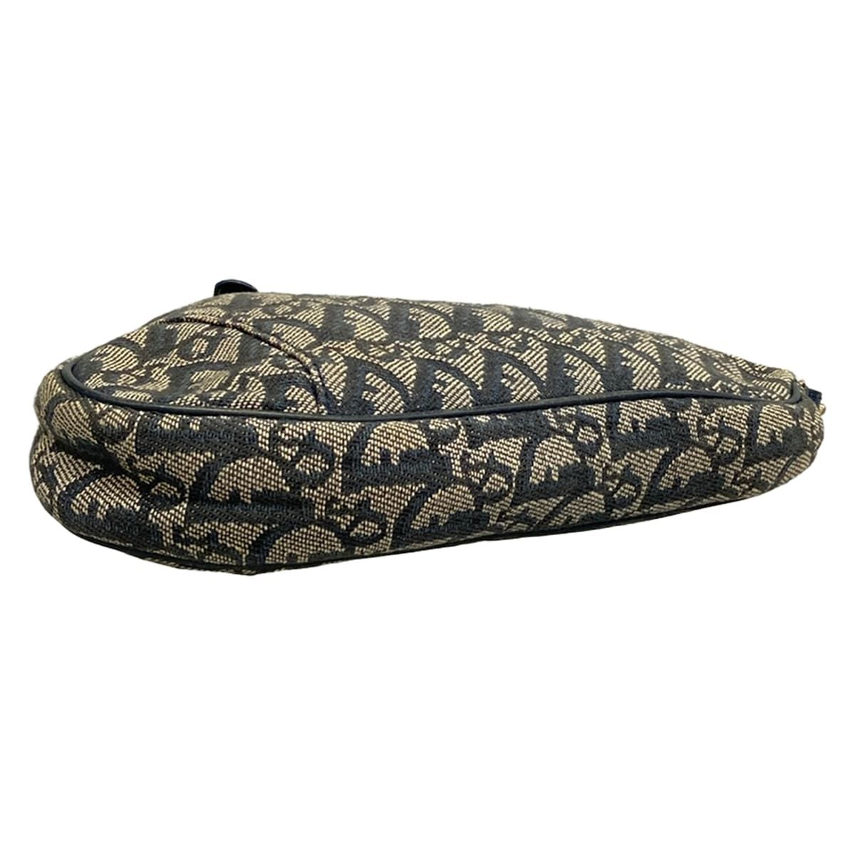 Dior Handbag Saddle Pouch Navy Ivory Multi Leather — view 5