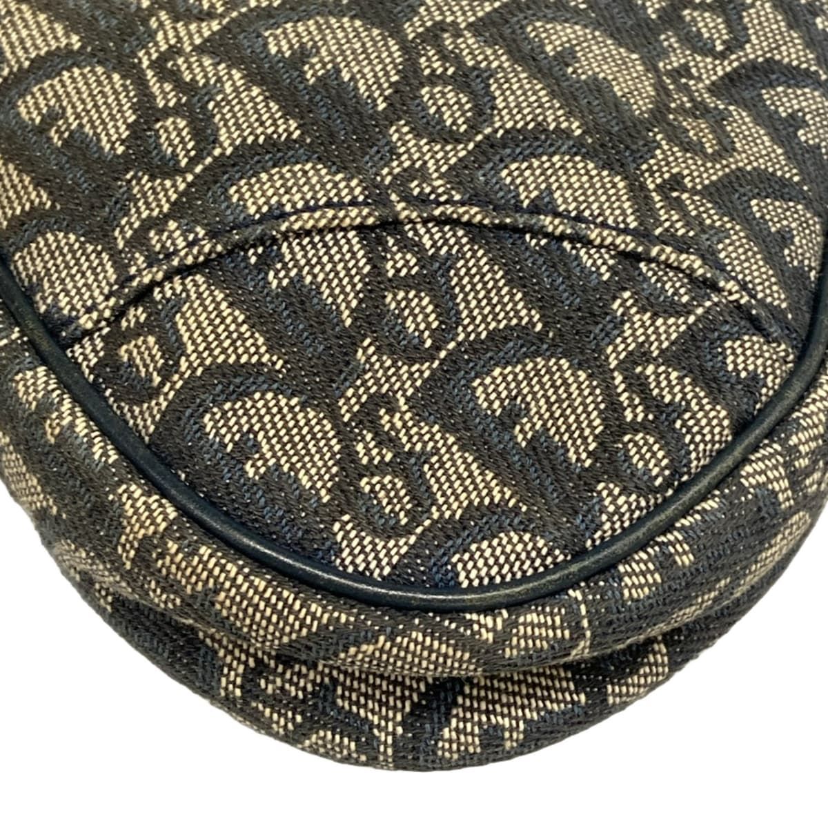 Dior Handbag Saddle Pouch Navy Ivory Multi Leather — view 6