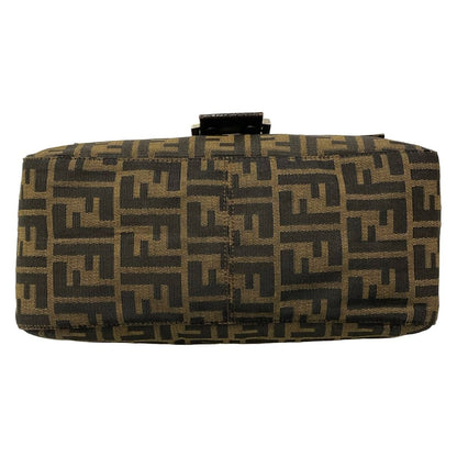 Fendi Shoulder Bag Mamma Bucket Zucca Pattern Beige Black Dark Brown Leather — view 5