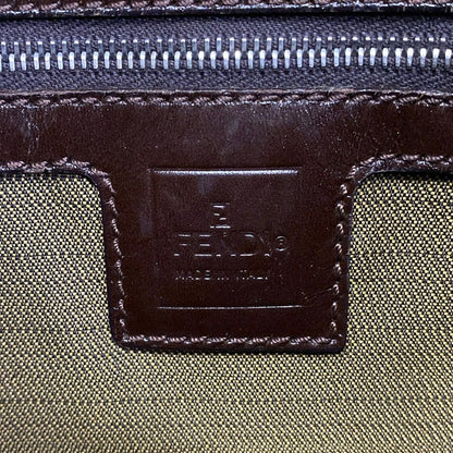 Fendi Shoulder Bag Mamma Bucket Zucca Pattern Beige Black Dark Brown Leather — view 8