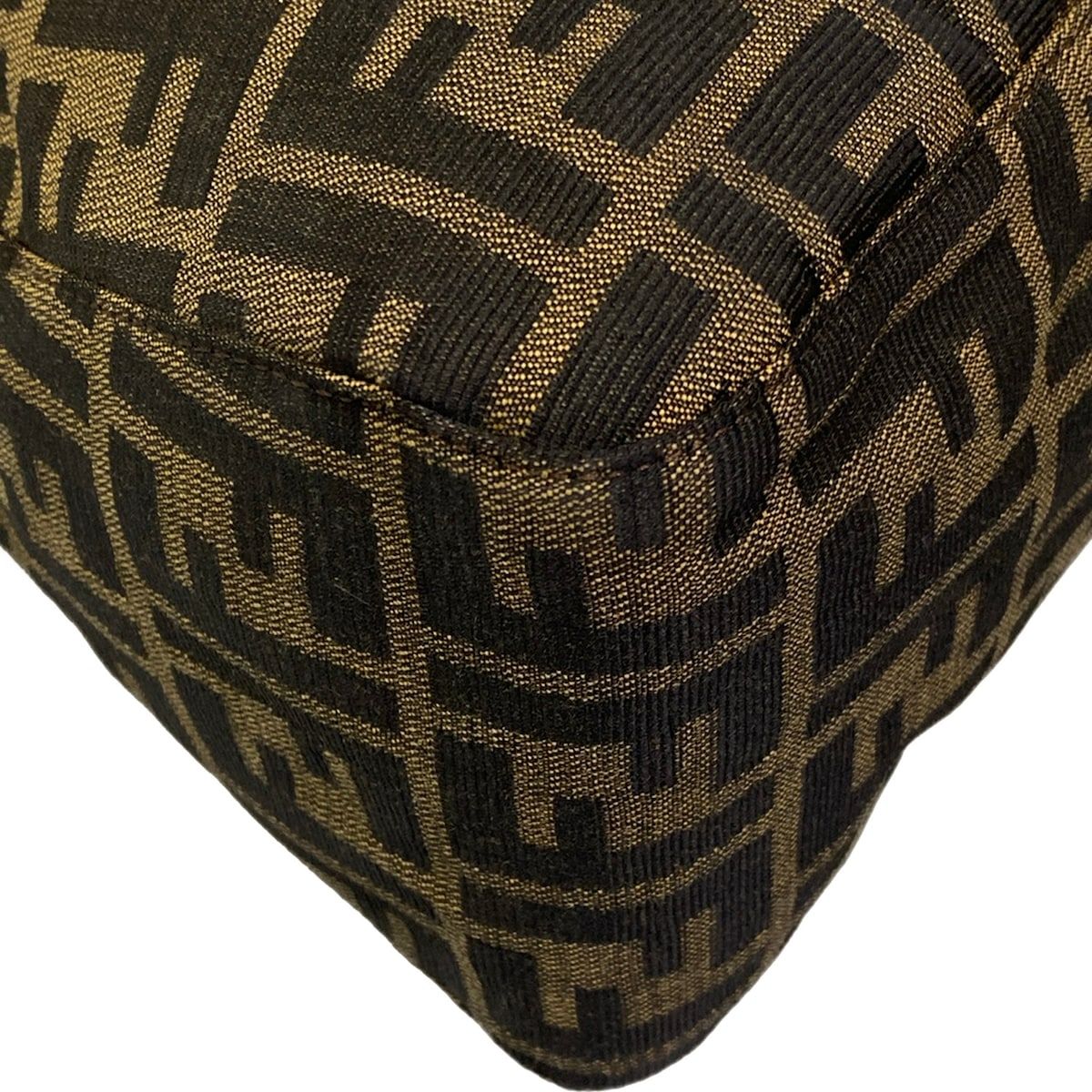 Fendi Shoulder Bag Mamma Bucket Zucca Pattern Beige Black Dark Brown Leather — view 6