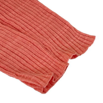 Chanel Cardigan 36 S Salmon Pink Short Sleeve Long Length Cotton — view 7