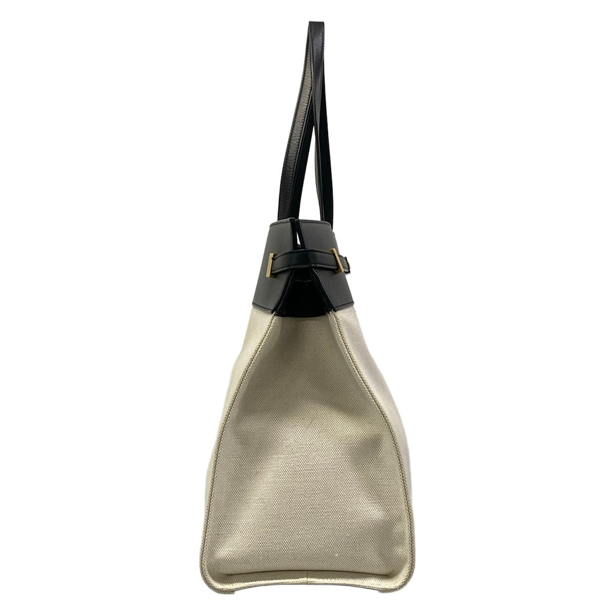 Saint Laurent Paris Tote Manhattan Ivory Black Leather — view 2